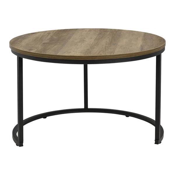 Couchtisch Beistelltisch 2er-Set Rund Holzoptik