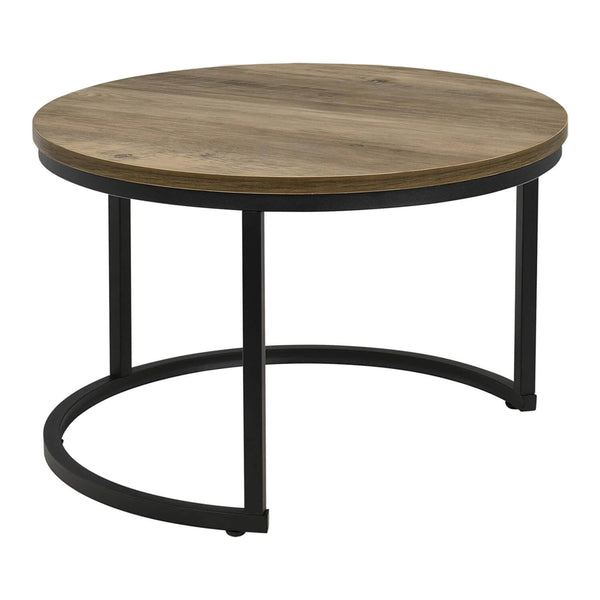 Couchtisch Beistelltisch 2er-Set Rund Holzoptik