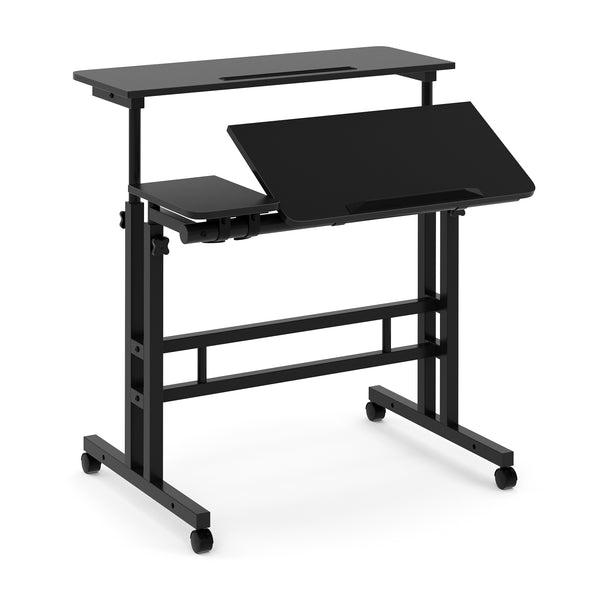 Laptoptisch BRAM auf Rollen 80 x 60 x 67 - 115 cm schwarz