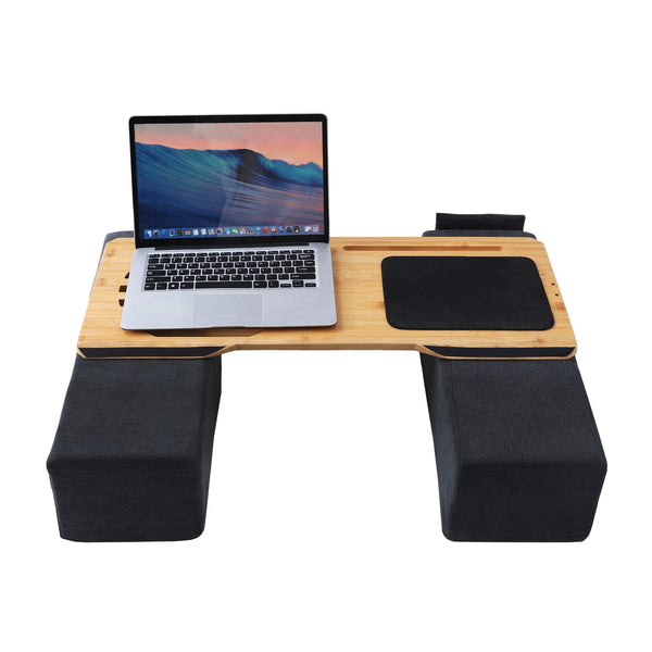 Laptoptisch Bambus mit Kissen natur/anthrazit