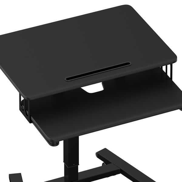 Laptoptisch FABER höhenverstellbar auf Rollen 65 x 45 x 72-112 cm schwarz