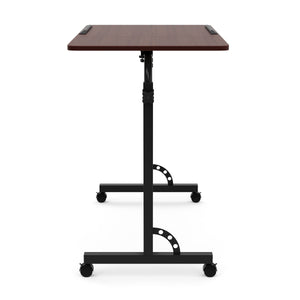 Laptoptisch MENTIS auf Rollen 80 x 50 x 75 - 110 cm braun/schwarz