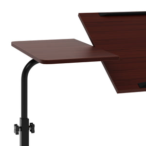 Laptoptisch MENTIS auf Rollen 80 x 50 x 75 - 110 cm braun/schwarz