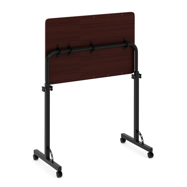 Laptoptisch MENTIS auf Rollen 80 x 50 x 75 - 110 cm braun/schwarz
