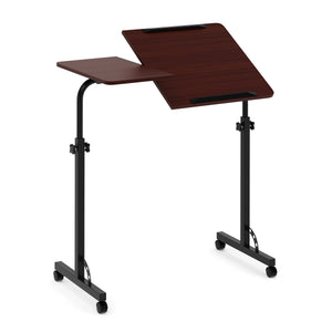 Laptoptisch MENTIS auf Rollen 80 x 50 x 75 - 110 cm braun/schwarz