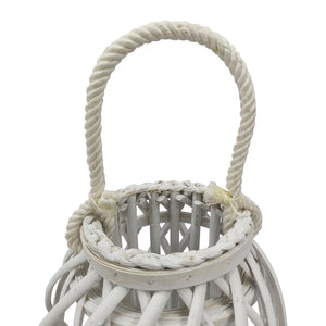 Laterne Bambus 26 x 40 cm weiss