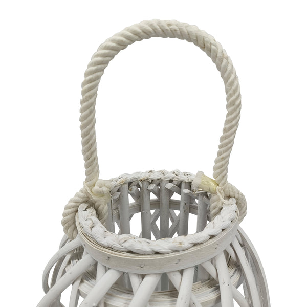 Laterne Bambus 26 x 40 cm weiss