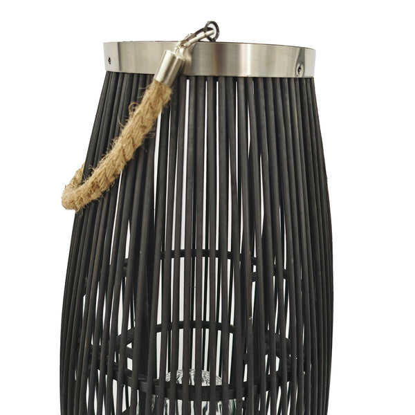 Laterne Bambus 27 x 72 cm schwarz