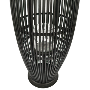 Laterne Bambus 27 x 72 cm schwarz