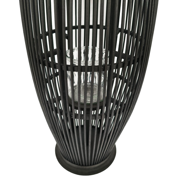 Laterne Bambus 27 x 72 cm schwarz