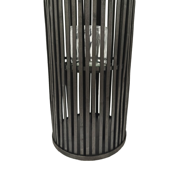 Laterne Bambus 27 x 80 cm schwarz