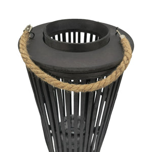 Laterne Bambus 27 x 80 cm schwarz