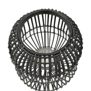 Laterne Bambus 31 x 44 cm schwarz
