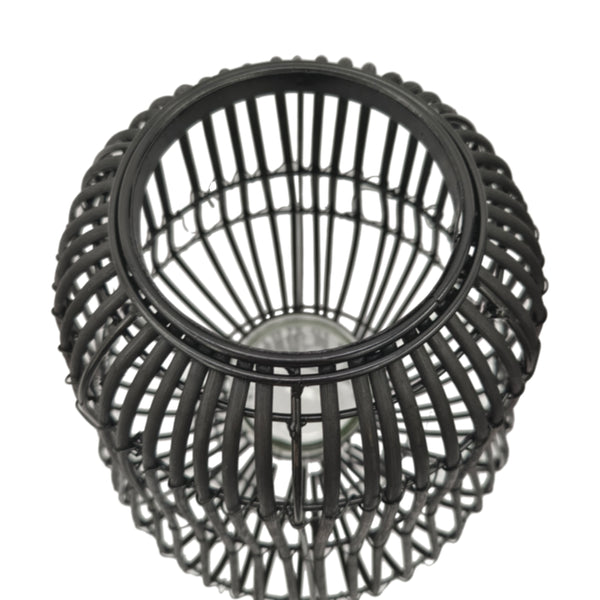 Laterne Bambus 31 x 44 cm schwarz