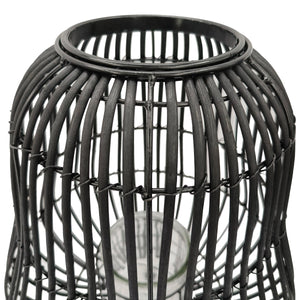 Laterne Bambus 31 x 44 cm schwarz