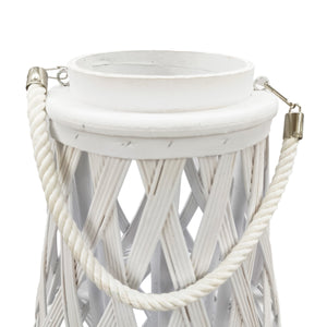 Laterne Bambus 39 x 77 cm weiss