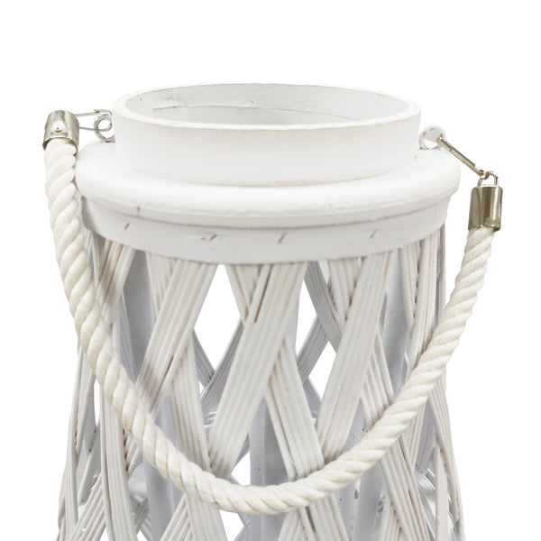 Laterne Bambus 39 x 77 cm weiss