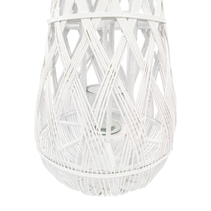 Laterne Bambus 39 x 77 cm weiss
