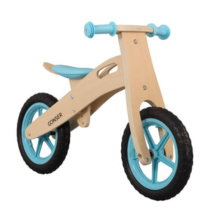 Bicicletta senza pedali in legno 12"" blu/naturale