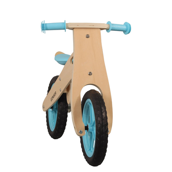 Bicicletta senza pedali in legno 12"" blu/naturale