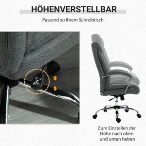Bürostuhl mit Wippfunktion ergonomischer Stuhl höhenverstellbarer Drehstuhl Nylon Grau