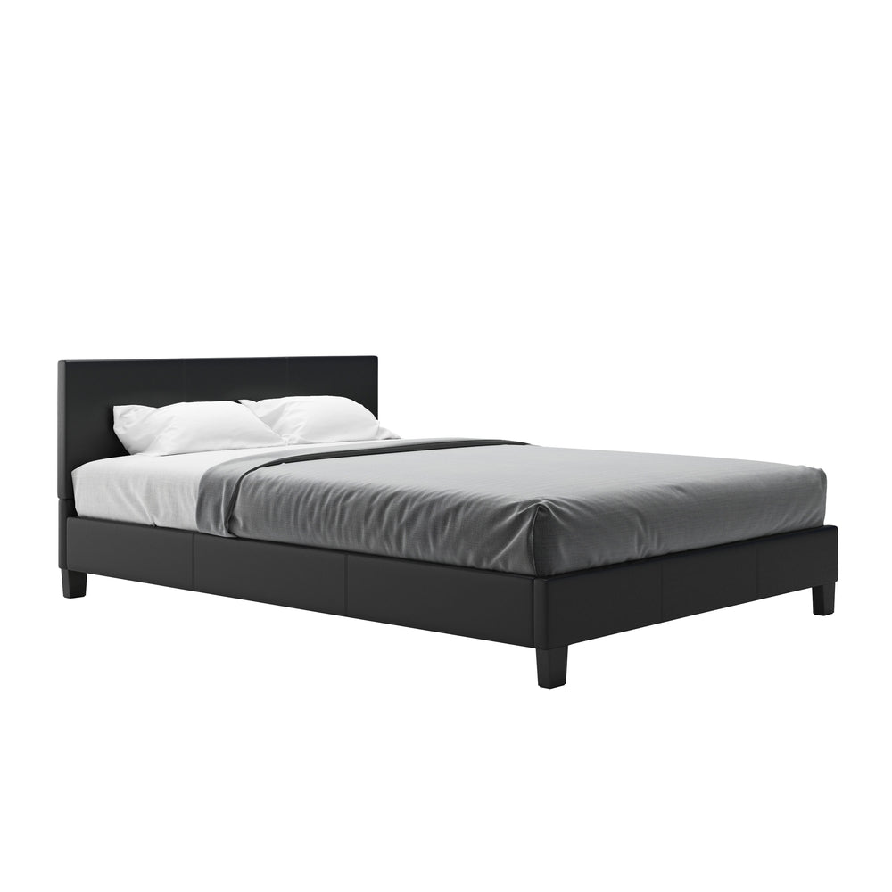 DOZE leather bed 140 x 200 cm black