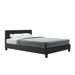 Lederbett DOZE 140 x 200 cm schwarz
