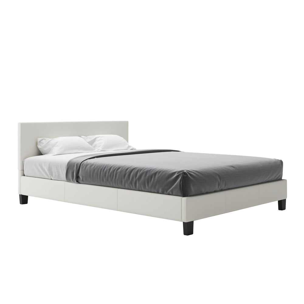 DOZE leather bed 140 x 200 cm white