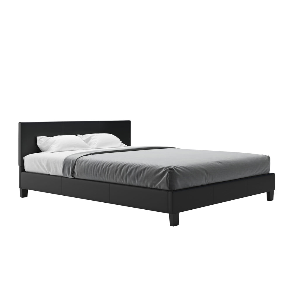 DOZE leather bed 160 x 200 cm black