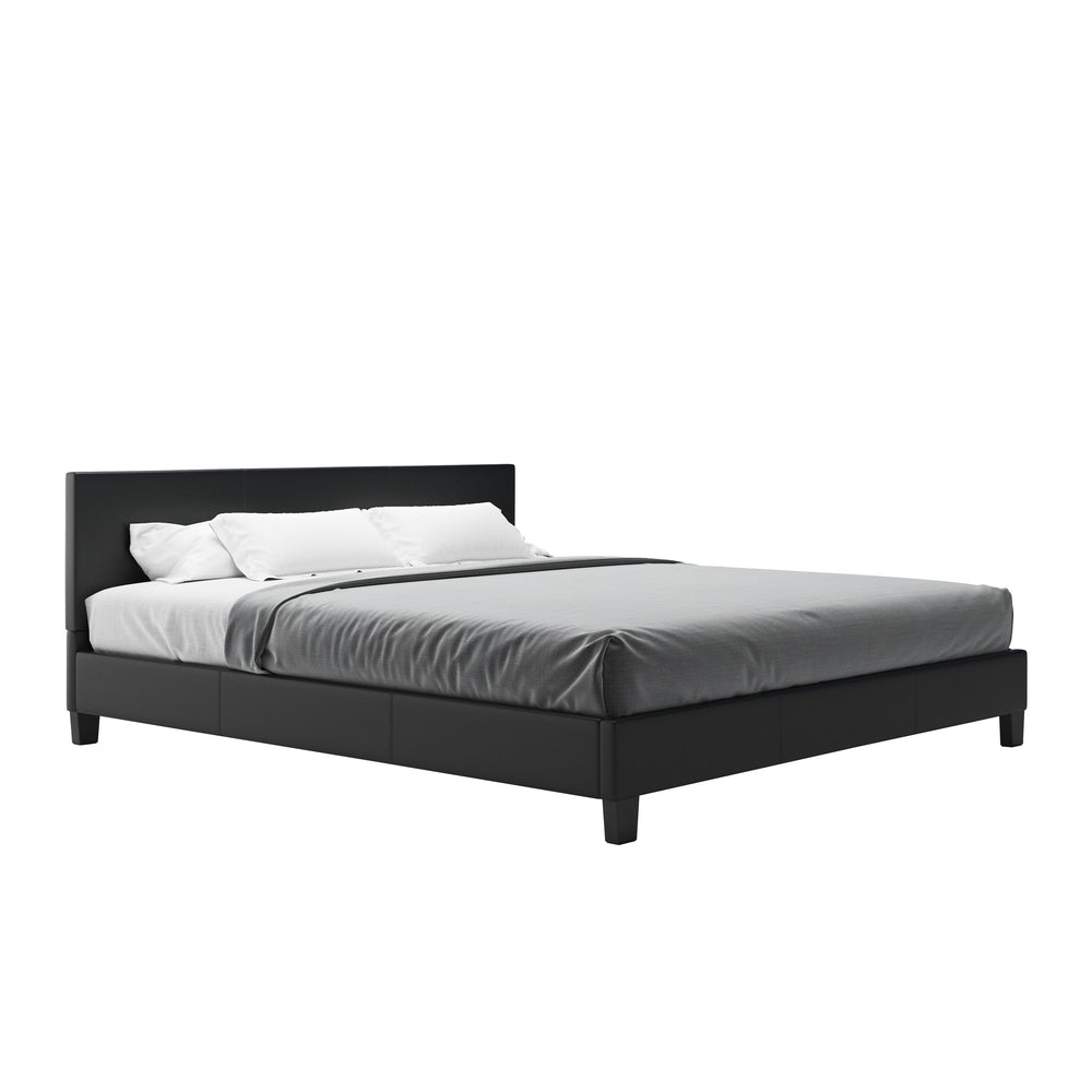 DOZE leather bed 180 x 200 cm black