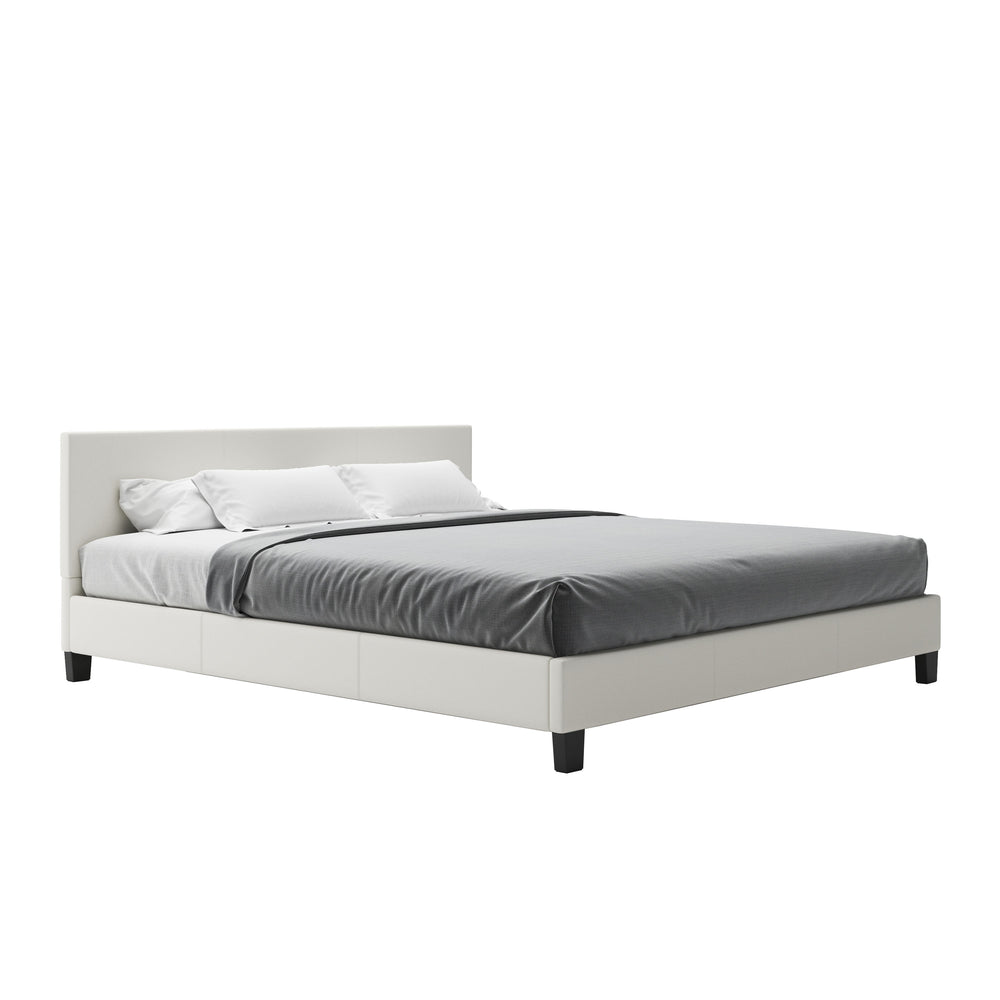 DOZE leather bed 180 x 200 cm white