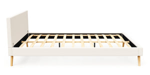 Lederbett ELVAR 140 x 200 cm weiss