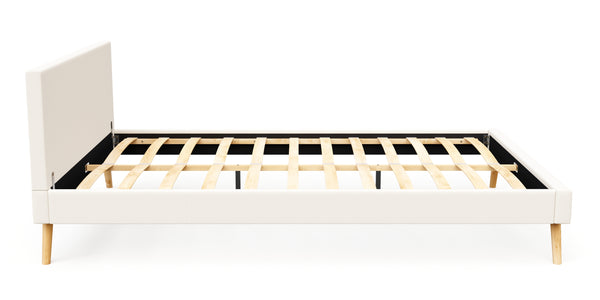 Lederbett ELVAR 140 x 200 cm weiss