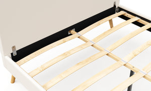 Lederbett ELVAR 140 x 200 cm weiss