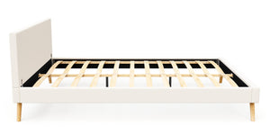 Lederbett ELVAR 160 x 200 cm weiss
