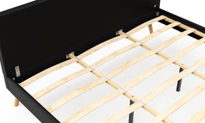 Lederbett ELVAR 180 x 200 cm schwarz