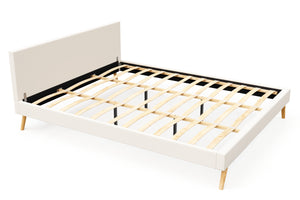 Lederbett ELVAR 180 x 200 cm weiss