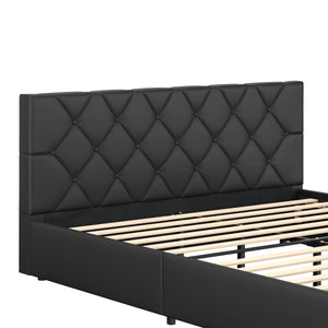 Lederbett HILTEN 160 x 200 cm anthrazit