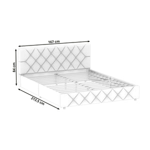 Lederbett HILTEN 160 x 200 cm anthrazit