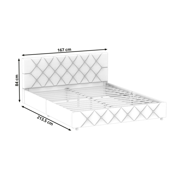 Lederbett HILTEN 160 x 200 cm anthrazit