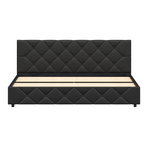 Lederbett HILTEN 180 x 200 cm anthrazit