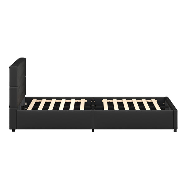 Lederbett HILTEN 180 x 200 cm anthrazit