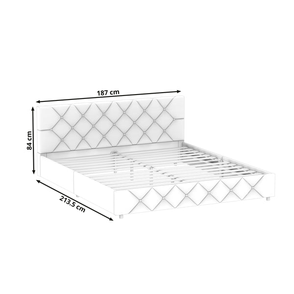 Lederbett HILTEN 180 x 200 cm anthrazit