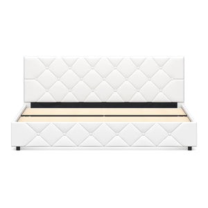 Lederbett HILTON 180 x 200 cm weiss