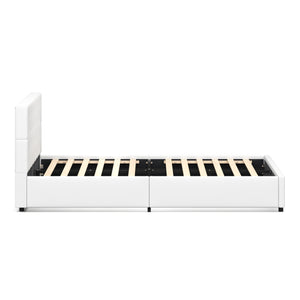 Lederbett HILTON 180 x 200 cm weiss
