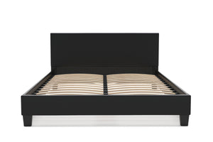 Lederbett DOZE 140 x 200 cm schwarz