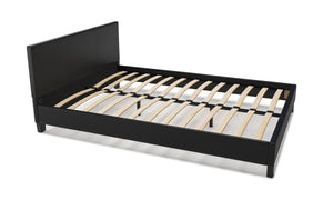 Lederbett DOZE 140 x 200 cm schwarz