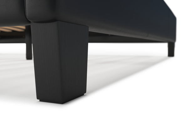 Lederbett DOZE 140 x 200 cm schwarz