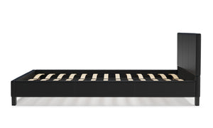 Lederbett DOZE 140 x 200 cm schwarz