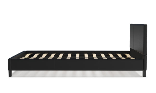 Lederbett DOZE 140 x 200 cm schwarz